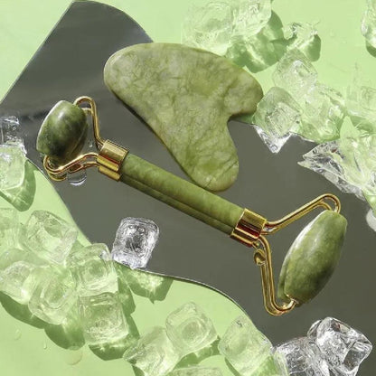 Jade Roller &Gua Sha Set Facial  Beauty Tools, Face Roller Skin Massager for Face, Neck and Eye